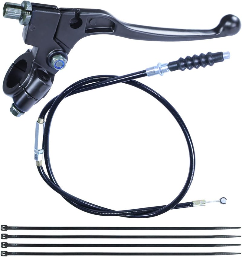 HOOUP 7/8" Dirt Bike Left Clutch Handle Lever and 39'' Clutch Cable for SSR110 SSR125 SSR140 Coolster M125 Apollo RFZ125 Tao Tao DB17 Baja Kayo Roketa Kinda Chinese Pit Dirt Bike Motorcycle Black - Image 1